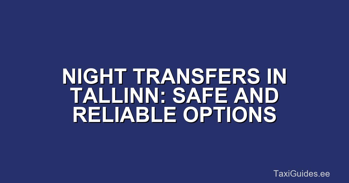 Night Transfers in Tallinn: Safe and Reliable Options